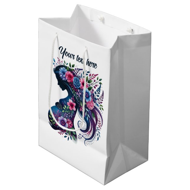 Sac Cadeau Moyen Cute Pregnant Maman personnalisable (Devant Angle)