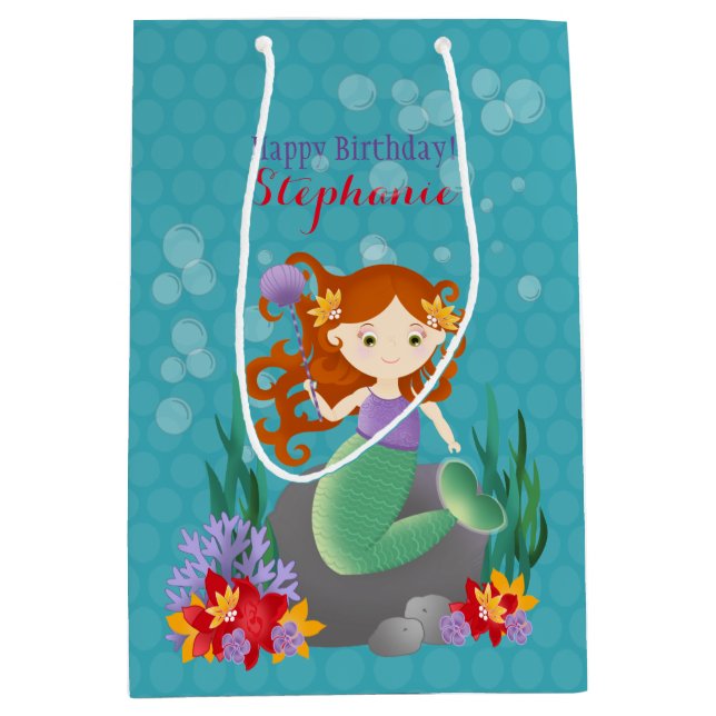 Sac Cadeau Moyen Cute sirène (Devant)