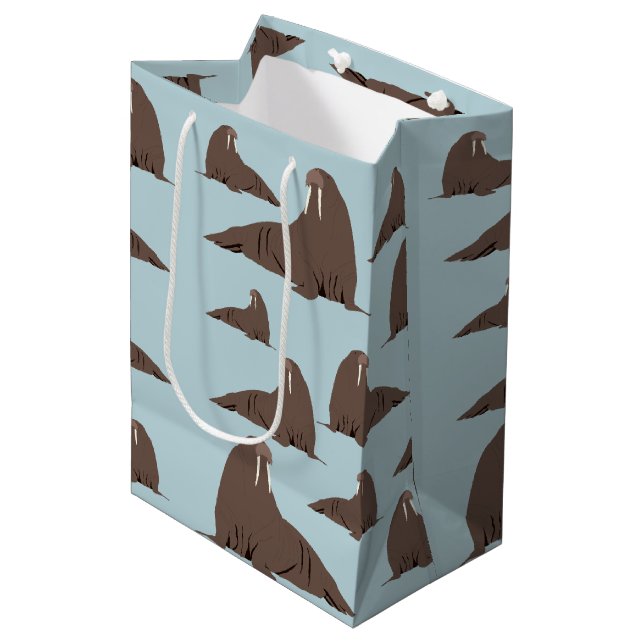 Sac Cadeau Moyen Cute Walrus Motif (Devant Angle)