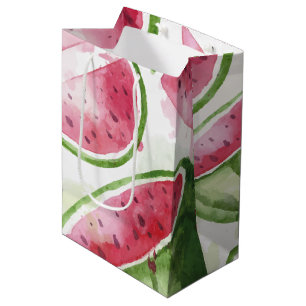 Sac Cadeau Moyen Cute Watercolor Watermelon
