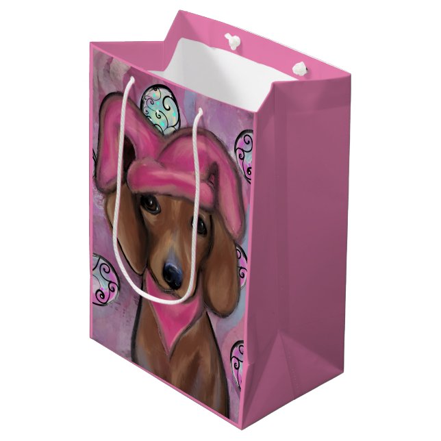 Sac Cadeau Moyen Dachshund (Devant Angle)