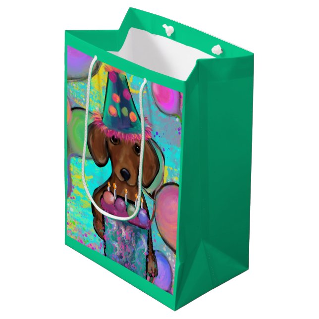 Sac Cadeau Moyen Dachshund (Devant Angle)