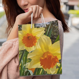 Sac Cadeau Moyen Daffodiles orange et jaune Floral