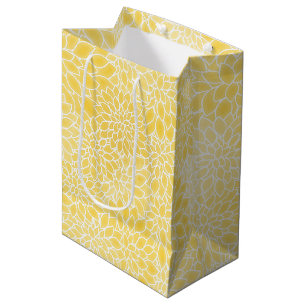 Sac Cadeau Moyen Dahlias jaunes pastel