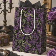 Damassé gothique victorien violet pour Halloween