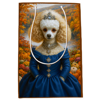 Sac Cadeau Moyen Dame Automne , Caniche