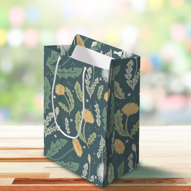 Sac Cadeau Moyen Dandelion Floral Weed Motif (Dandelion Gift Bag)