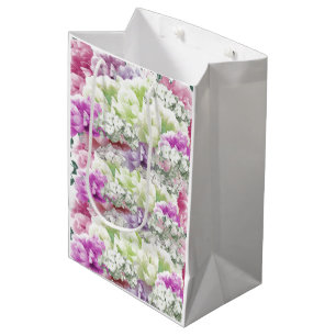 Sac cadeau moyen de fleurs de bouquet mixtes multi