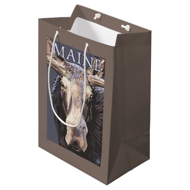 Sac Cadeau Moyen De MaineMoose fin (Devant Angle)