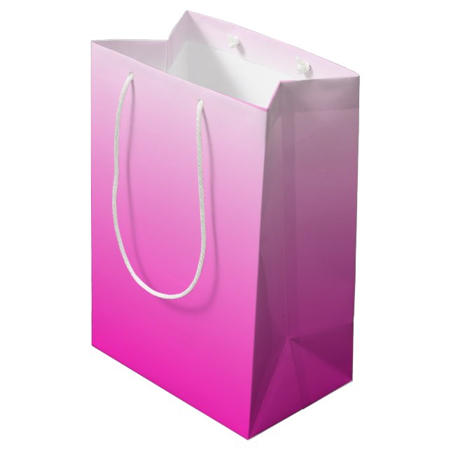 Sac Cadeau Moyen dégradé à deux tons foncé rose chaud (Dos Angle)