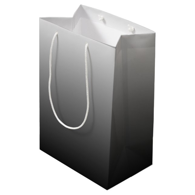Sac Cadeau Moyen dégradé à deux tons noir foncé gris (Dos Angle)