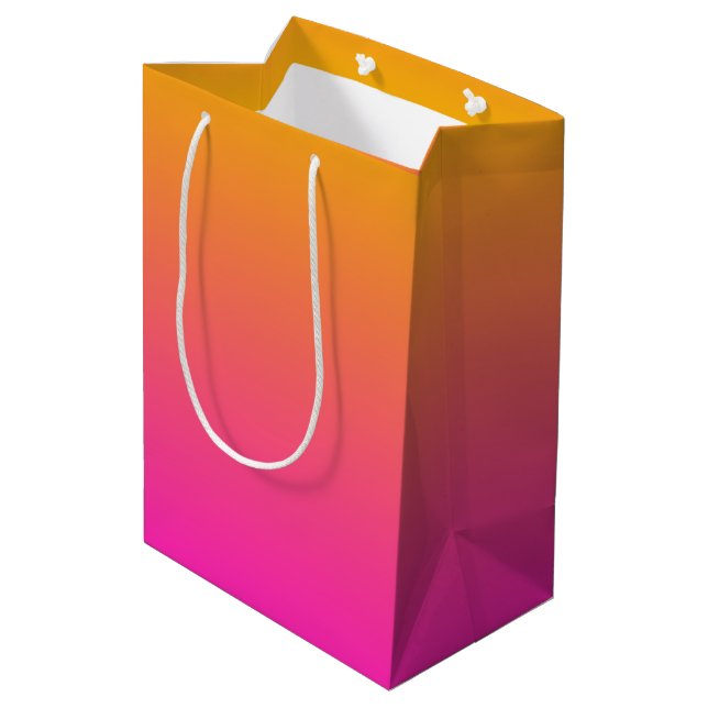 Sac Cadeau Moyen dégradé jaune et rose ombre (Dos Angle)