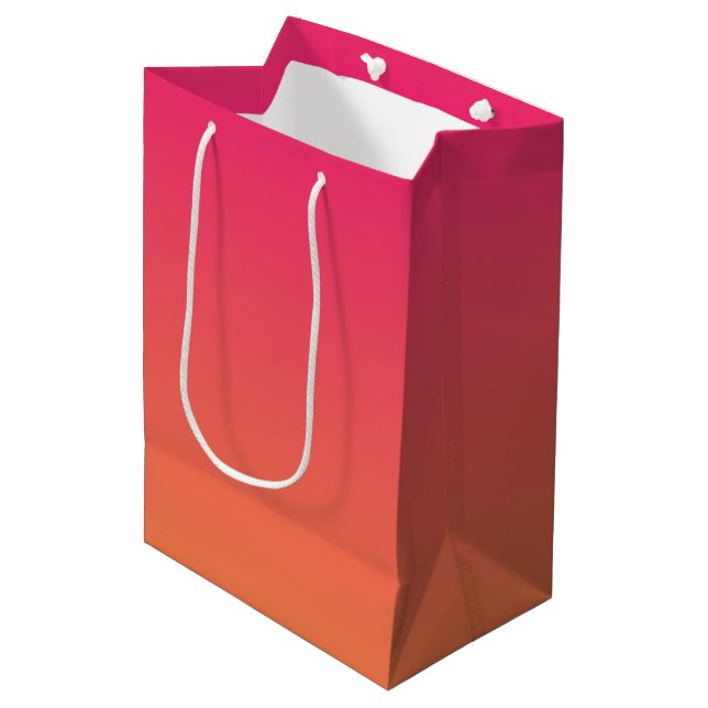 Sac Cadeau Moyen dégradé rose et orange (Devant Angle)