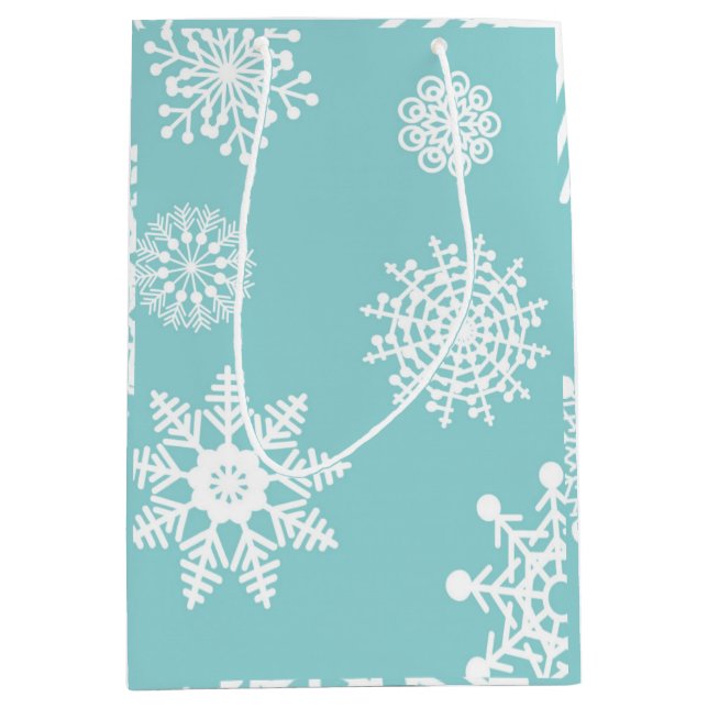 Sac Cadeau Moyen délicieux flocons vert clair (Devant)