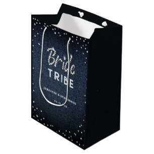 Sac Cadeau Moyen Denim Diamond Parties scintillant Sprinkings Bache