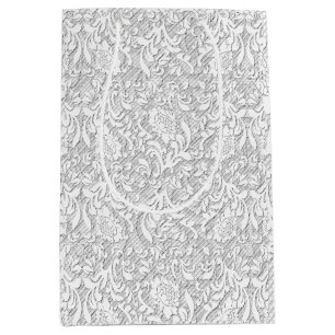 Sac Cadeau Moyen Dentelle blanche élégante