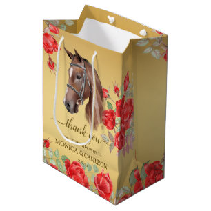 Sac Cadeau Moyen Derby cheval fête équestre élégant cheval brun