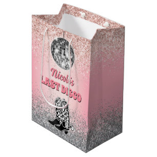 Sac Cadeau Moyen Dernière Demoiselle d'Honneur Disco Thème Rétro