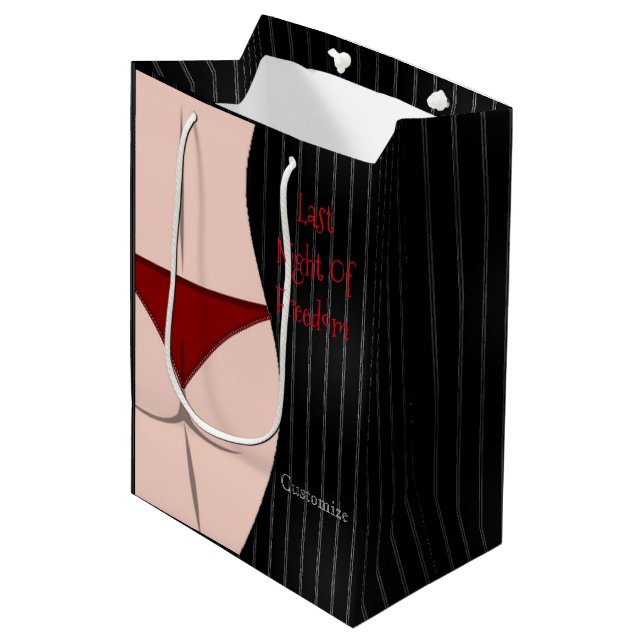 Sac Cadeau Moyen Dernière Nuit De Liberté Bachelor Party (Devant Angle)