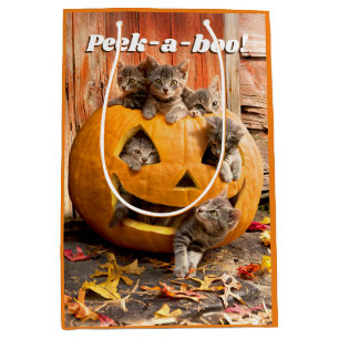 Sac Cadeau Moyen Des chatons à Jack-o-Lantern