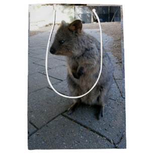 Sac Cadeau Moyen "Des coups de bâton en Australie : une Quokka gris