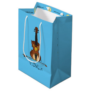 Sac Cadeau Moyen Dessin de violon amusant musicien