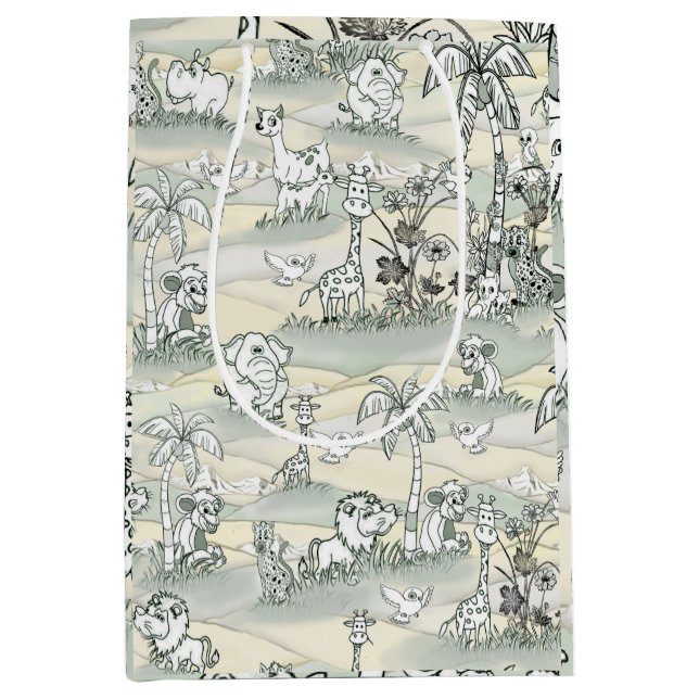 Sac Cadeau Moyen Dessin en ligne (Devant)