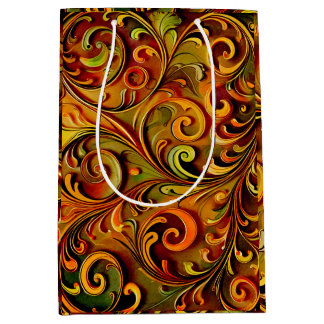Sac Cadeau Moyen dessin floral Art Nouveau