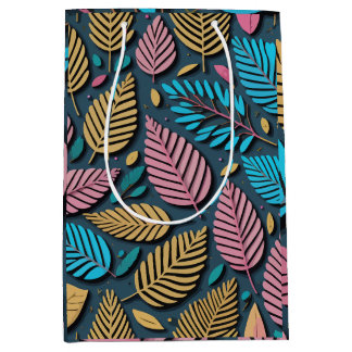 Sac Cadeau Moyen dessin motif feuille