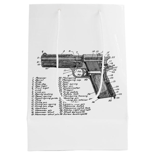 Sac Cadeau Moyen Diagramme V2 d'arme à feu (Dos)