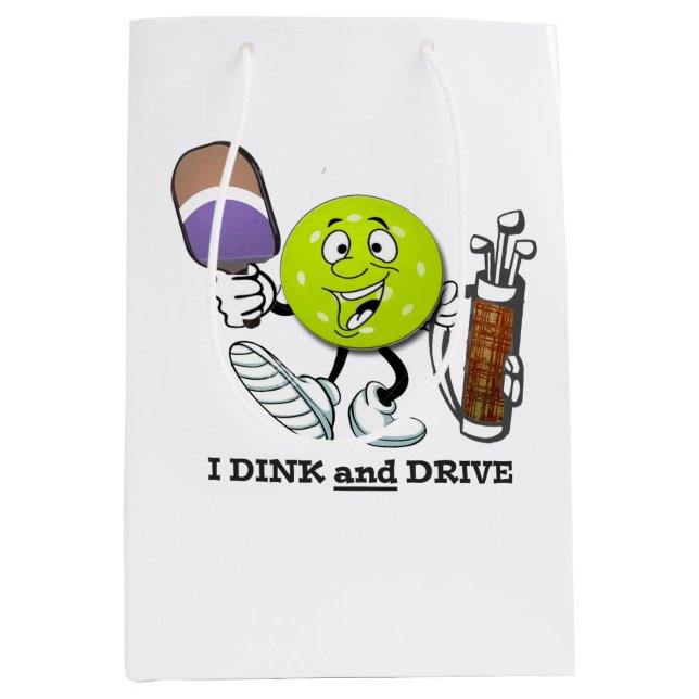 Sac Cadeau Moyen Dink and Drive 2 (pickleball/golf) (Devant)