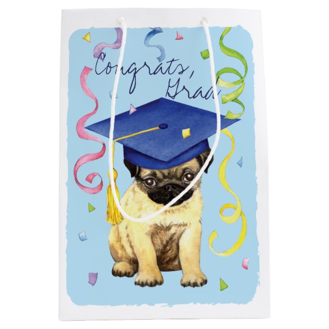 Sac Cadeau Moyen Diplômé de carlin (Devant)