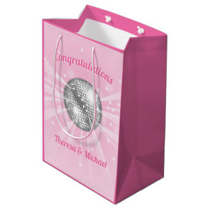 Sac Cadeau Moyen Disco Ball Baby shower fille rose Super