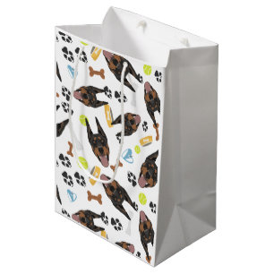 Sac Cadeau Moyen Dobermann de sourire de chien