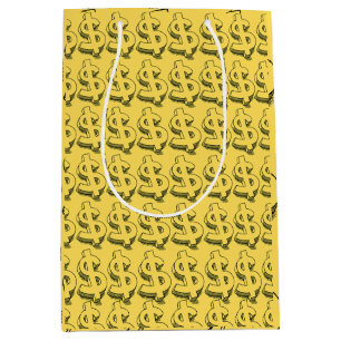 Sac Cadeau Moyen dollar d'or