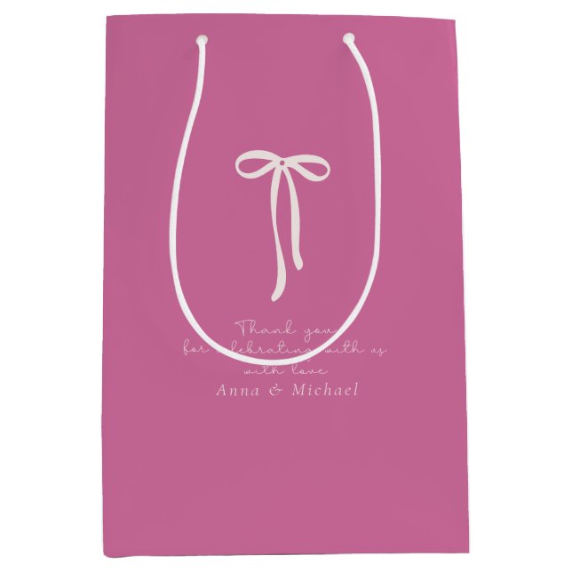 Sac Cadeau Moyen dollhouse pink Thank you   (Devant)