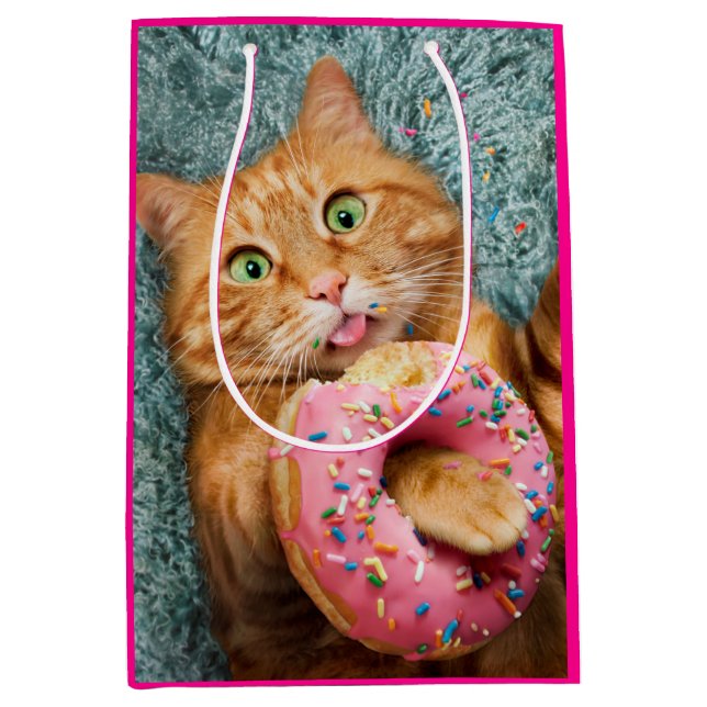 Sac Cadeau Moyen Donateur mangeant des chats (Devant)