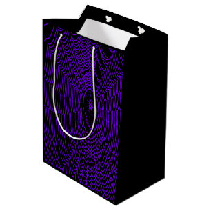 Sac Cadeau Moyen Doodle Artistique Halloween Spider Cobweb À Lilac