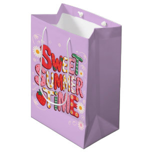 Sac Cadeau Moyen Douce Coquette Été Été Fraise Rétro Plage