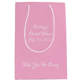 Sac Cadeau Moyen Douche nuptiale rose simple