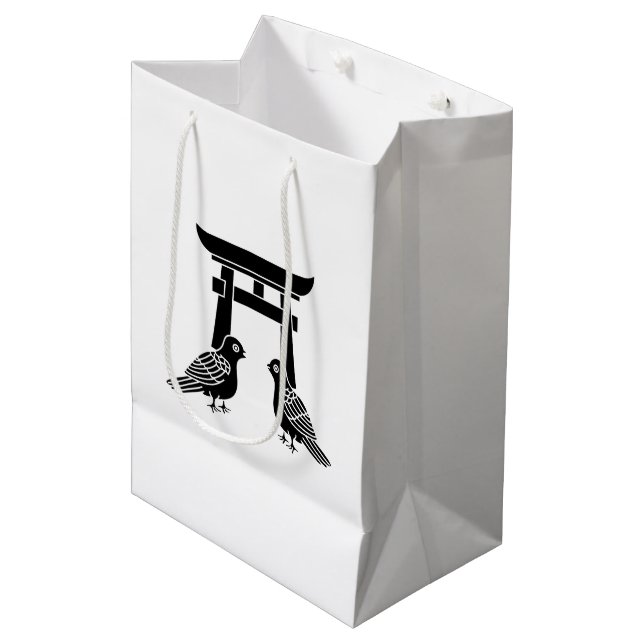 Sac Cadeau Moyen Doves et Torii face (Devant Angle)