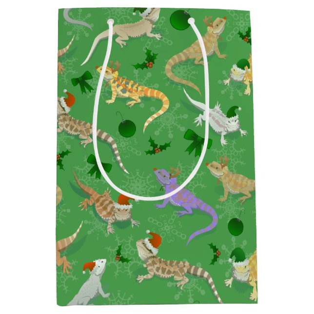 Sac Cadeau Moyen Dragon harcelé Morph Holiday Green (Devant)