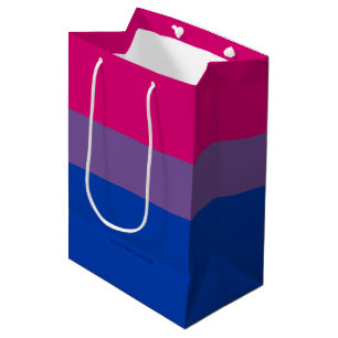 Sac Cadeau Moyen Drapeau de fierté bisexuelle de SlipperyJoe's coul