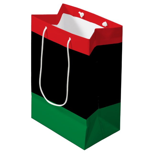 Sac Cadeau Moyen Drapeau panafricain de l'UNIA (Devant Angle)