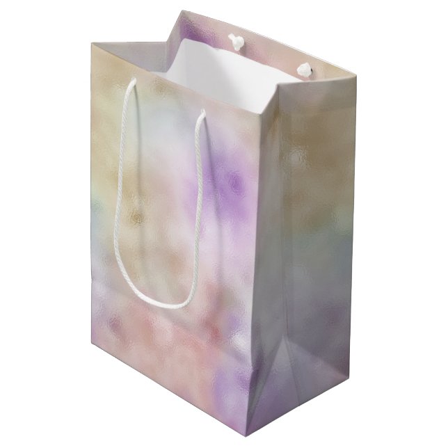 Sac Cadeau Moyen Dreamy Gold Purple Ombre (Devant Angle)