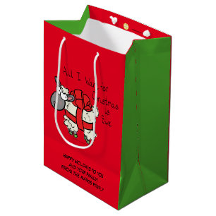 Sac Cadeau Moyen Drôle Caricature de mouton de Noël