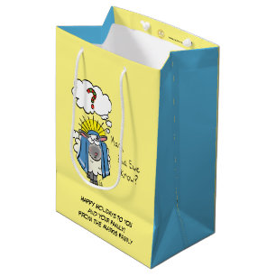 Sac Cadeau Moyen Drôle Christian Noël mignon Mouton Dessin
