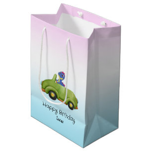 Sac Cadeau Moyen Drôle dinosaure antique voiture B2S anniversaire d