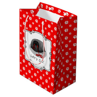 Sac Cadeau Moyen Drôle Let's Go! pour une promenade Chien Pékinois