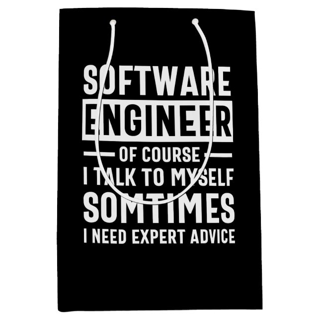 Sac Cadeau Moyen Drôle logiciel de programmation ingénieur cadeau (Devant)